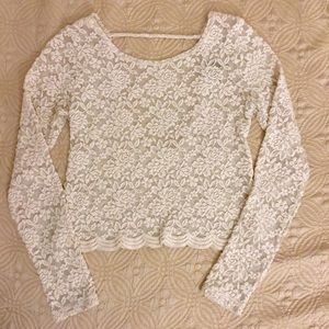 Audrey Sheer Lace Crop Top
